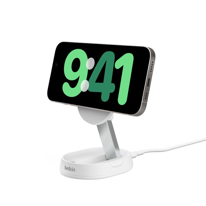 BELKIN Support de recharge magnétique Qi2 et pliable (15 W) (Blanc)