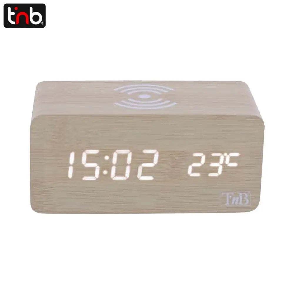 Réveil avec Charge à Induction T'nb CLOCKCH5W Beige