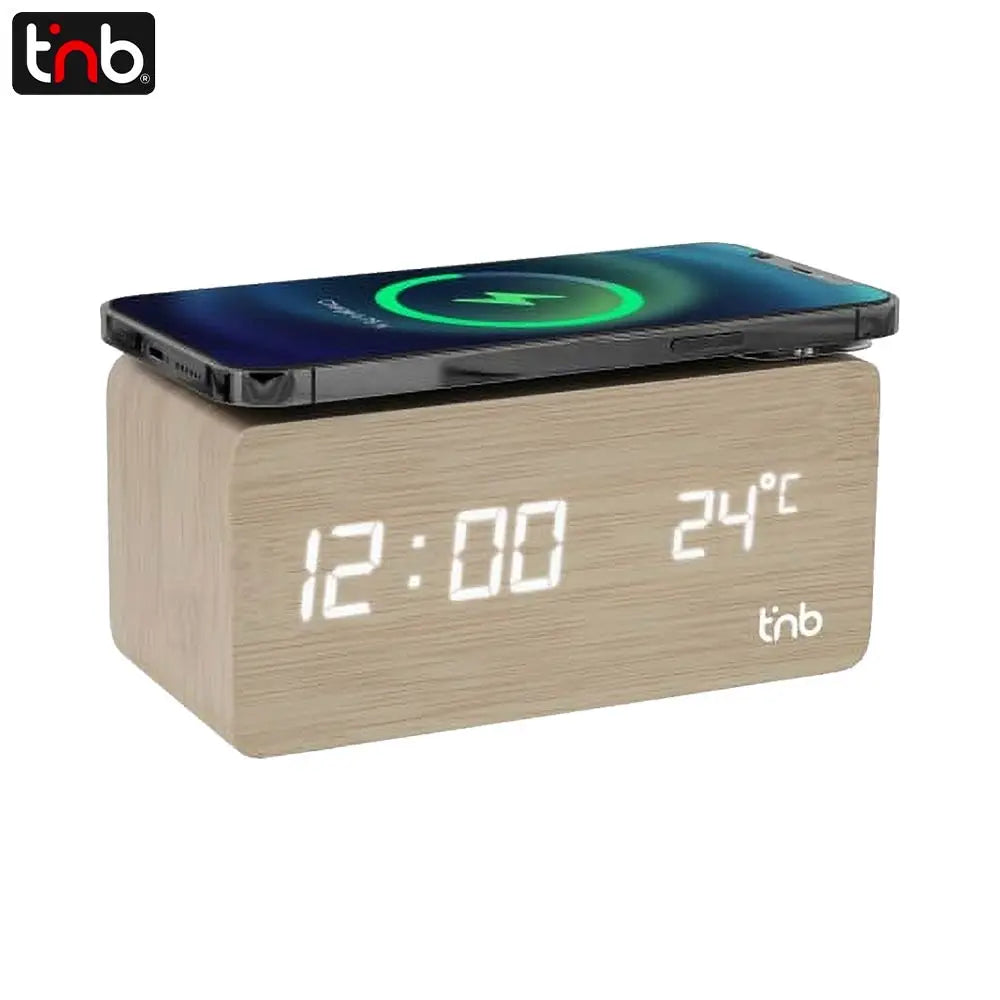 Réveil avec Charge à Induction T'nb CLOCKCH5W Beige